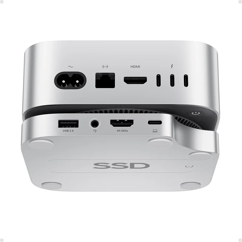 PULWTOP Mac Mini M4 Hub Stand with M.2 SSD Enclosure